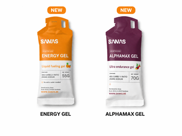 Sanas Energy Gel en Sanas Alphamax gel met of zonder cafeïne