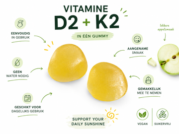 Voordelen van vitamine D+K2 gummies voor spieren, botten en immuunsysteem bij sporters