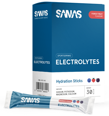 Elektrolyten zoals natrium, kalium en magnesium ondersteunen hydratatie, spierfunctie en energiebalans.