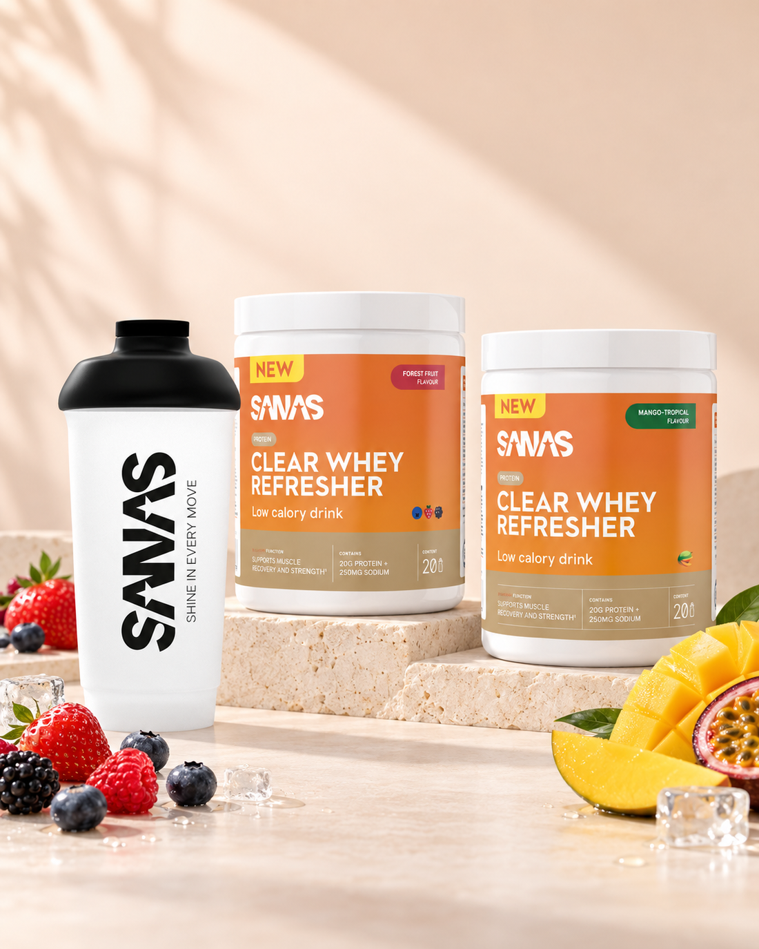 Clear whey met 20 g proteïnen en wei-isolaat