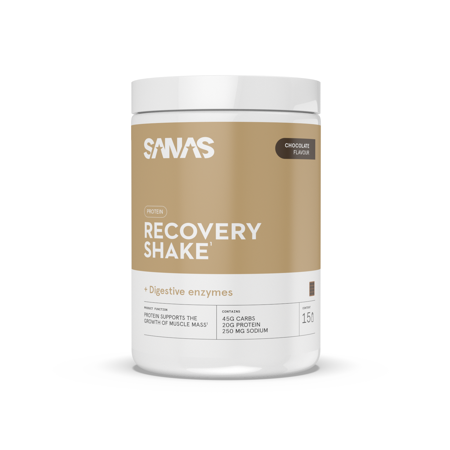 SANAS Clear Whey Recovery chocolade, eiwitrijke sportdrank voor herstel na het sporten.