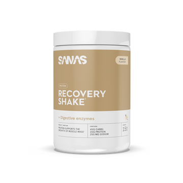 SANAS Clear Whey Recovery vanille, eiwitrijke sportdrank voor herstel na het sporten.