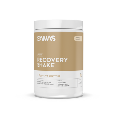 SANAS Clear Whey Recovery vanille, eiwitrijke sportdrank voor herstel na het sporten.