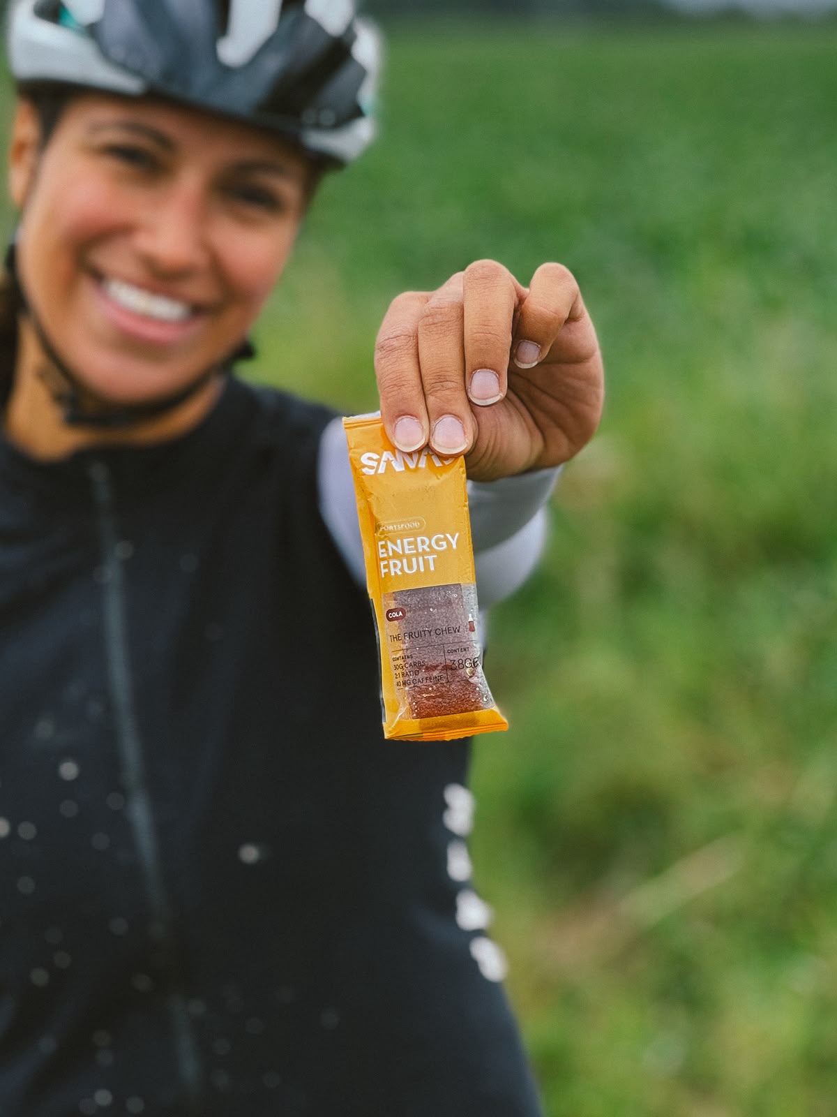 Michelle gebruikt de energy fruit voor extra energie