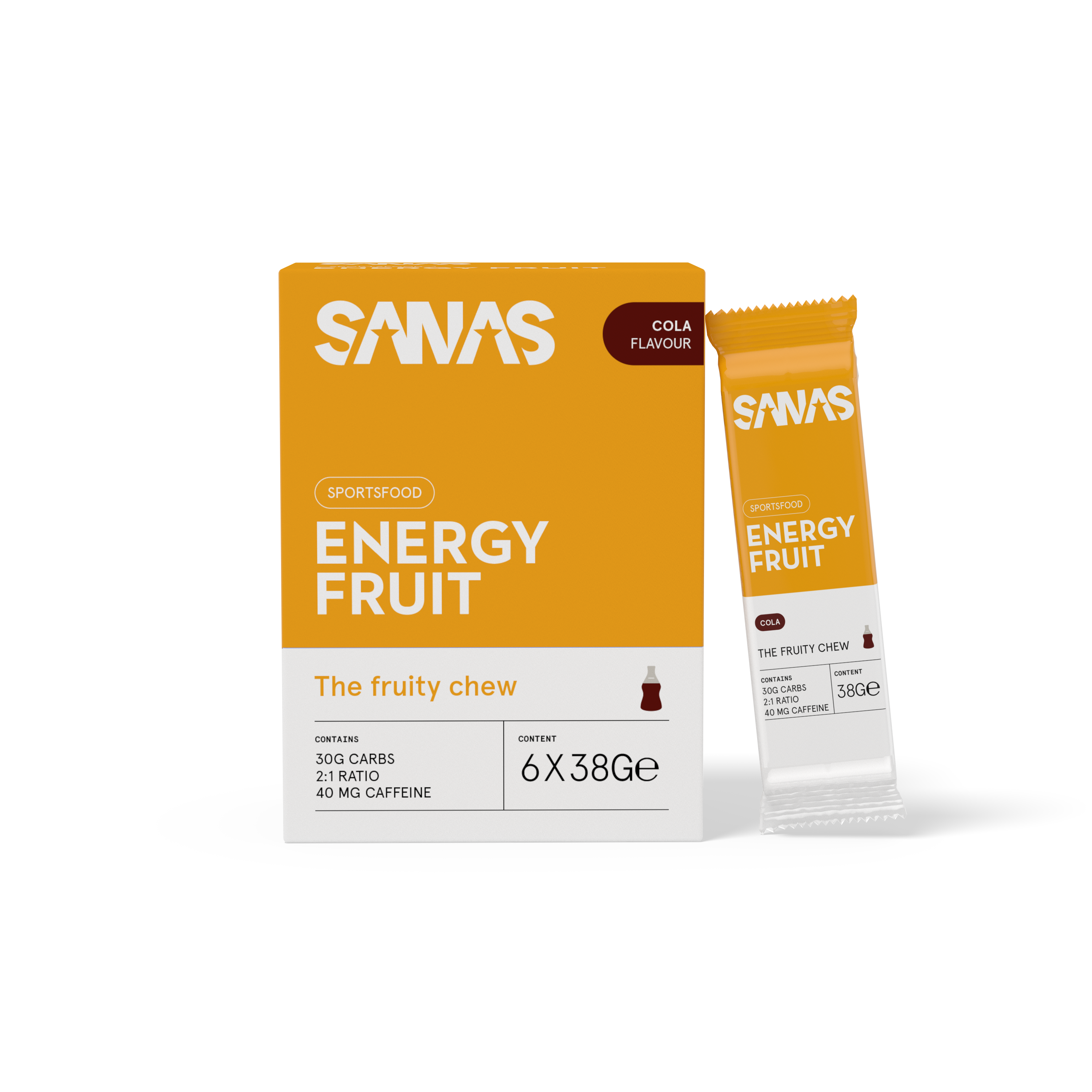 Energy fruit orange & cola/cafeïne (NIEUW)