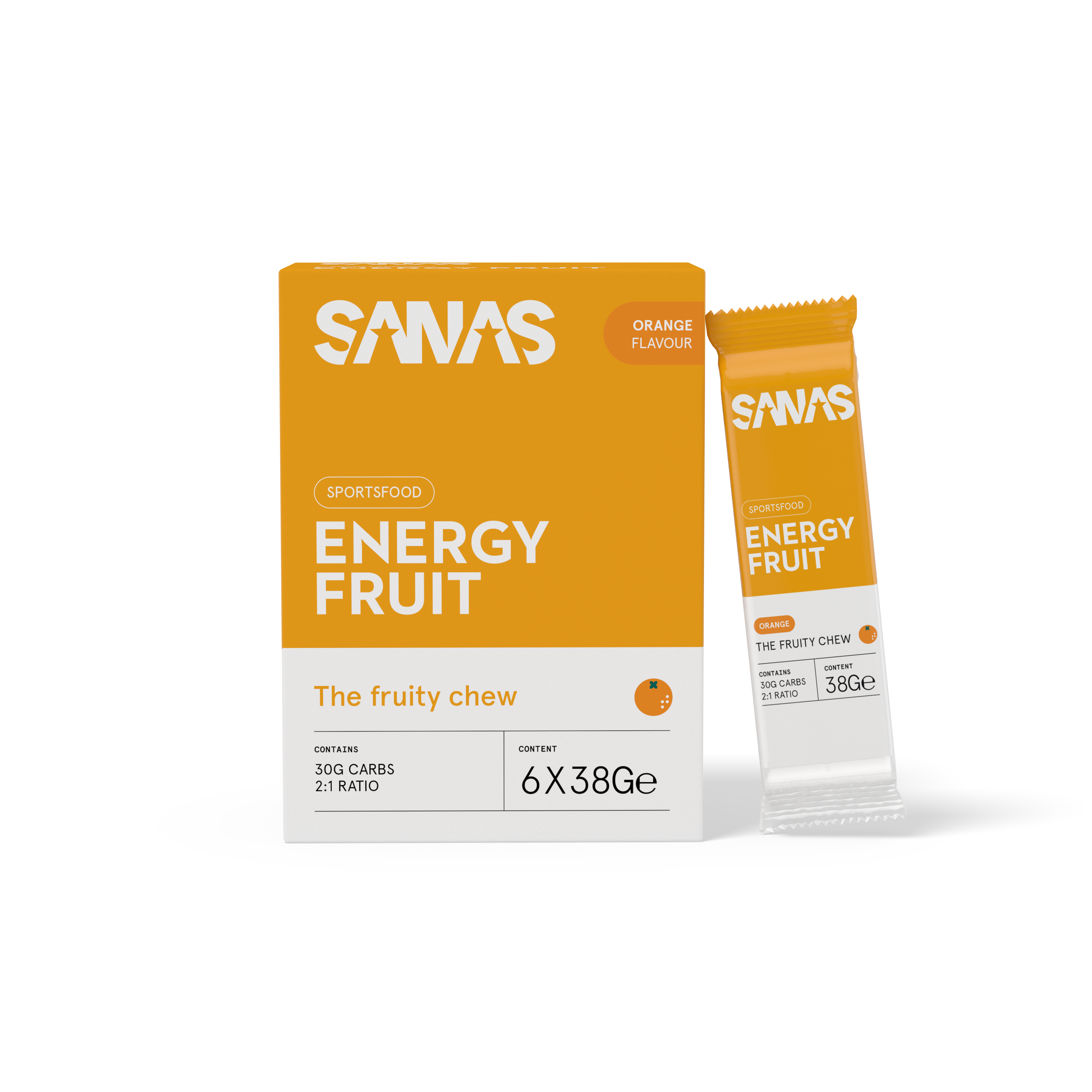Energy fruit orange & cola/cafeïne (NIEUW)